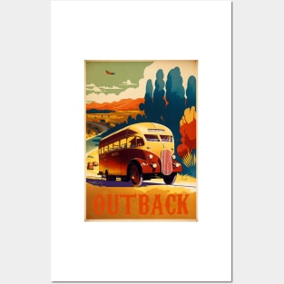 Outback Australia Roadtrip Vintage Travel Art Poster Posters and Art